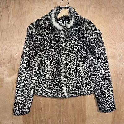 Women’s Divided By H&m Leopard Faux Fur Designer Jacket Size 2 New • $0.01