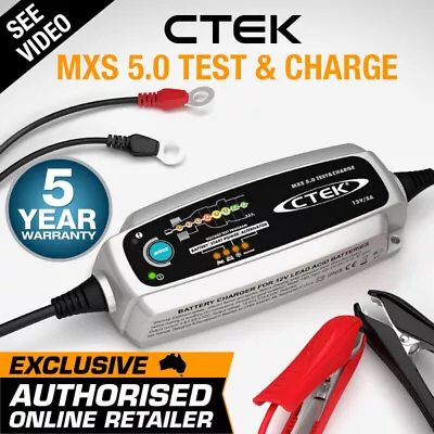 CTEK MXS 5.0 Test And Charge Battery Charger 12V 5Amp Deep Cycle AGM Bumper Case • $203