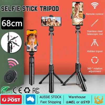 $12.69 • Buy Selfie Stick Handheld Tripod Bluetooth Shutter For IPhone Samsung Dual Lights AU