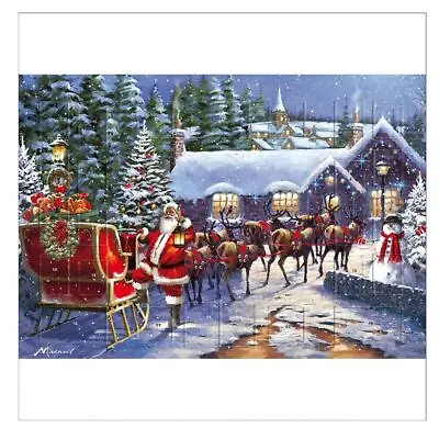 Santa Sleigh And Reindeer Snowy House Caltime Advent Calendar 350 X 245 Mm • £8.99