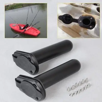 2pc Kayak Fishing Boat Flush Mount Rod Holder &   Cover Gasket Accessories • £12.19