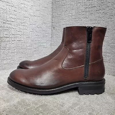 Frye 3488024 Men's Size 10D US Brown Leather Side Zipper Chelsea Ankle Boots • $120