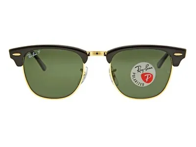 $159 • Buy Ray-Ban Clubmaster Sunglasses Black Frame Polarized Lens RB3016 990/58 51mm