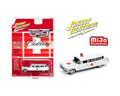 Johnny Lightning 1:64 Mijo 1959 White Cadillac Ambulance Diecast Model JLCP7350 • $14.95