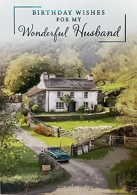 HUSBAND BIRTHDAY GREETING CARD COUNTRYSIDE 7”x5” FREE P&P • £1.89