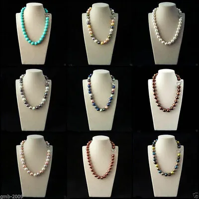 Rare Huge 12mm Natural South Sea Shell Pearl Round Beads Necklace 20'' • $7.50