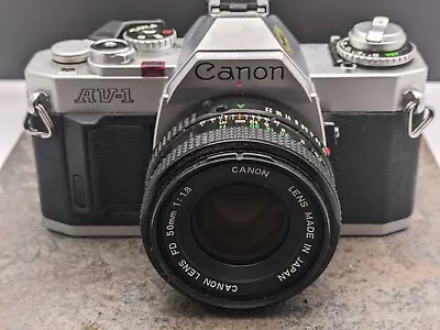Canon AV-1 SLR 35mm Film Camera C/w 50mm F1.8 Prime Lens (1569652) • £99.99