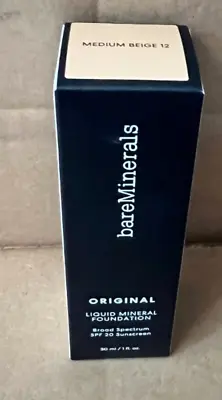 Bareminerals Original Liquid Mineral Foundation 30ml 1oz Medium Beige 12 NEW FAS • $12.99