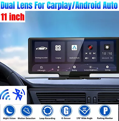 Dash Cam 4k+1080P Car Rear View Mirror Cam DVR Recorder Carplay/Android Auto USA • $119.99