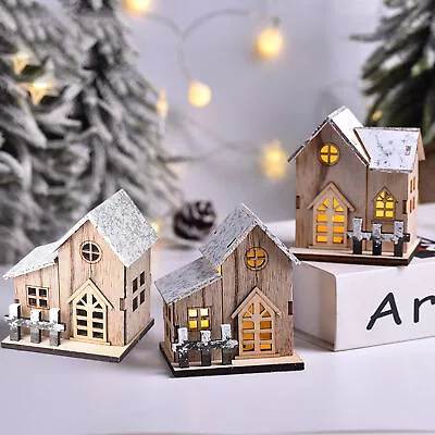 Mini Christmas House Decorative Table Centerpieces Ornaments Led Luminous House • $8.88