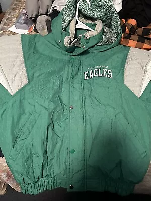 Philadelphia Eagles Starter Zip Up Jacket Kelly Green  Vintage Small • $52