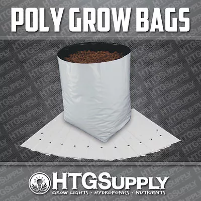 GROW BAGS Black And White Poly Plastic 1/2/3/5/7/10 Gallons 10/25/50/100 Count   • $3