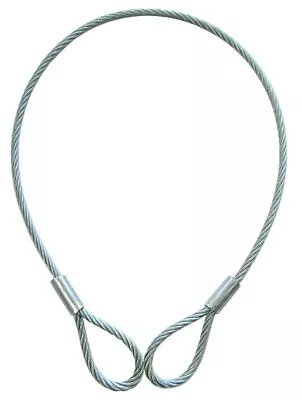 £3.98 • Buy Galvanised Steel Wire Rope Strop Sling With Loop Each End Choose Size & Length