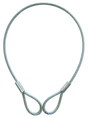 Galvanised Steel Wire Rope Strop Sling With Loop Each End Choose Size & Length • £3.48