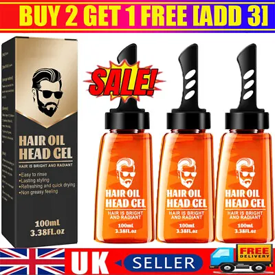 2-in-1 Hair Oil Head Gel Brush Quick-drying Gel Combs Non-greasy Hair Salon UK！ • £7.99
