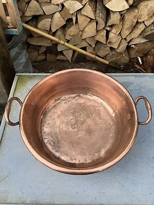 Antique Handmade French Copper Confiture Conserves Jam Making Pan 3.3kg • £65