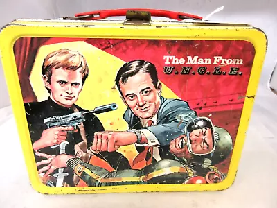 Vintage Lunch Box Tin  1966 Man From Uncle Lunch Box  852-d • $59