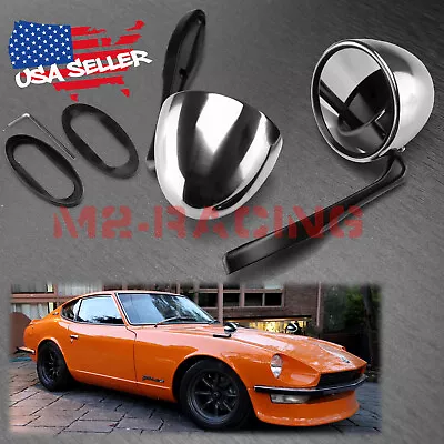 Universal Classic Chrome Hotrod Bullet Muscle Car Vintage Fender Side Mirror Set • $67.99