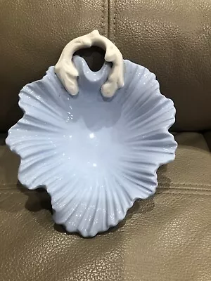 1940’s Powder Blue Falcon Ware Leaf And Branch Dish With Serial Number • $39.95