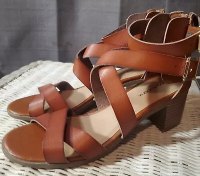 Big Buddha Brown Strappy Heeled Gladiator Sandals Sz 8 EUC • $14.99