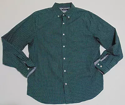 Nautica Adult Long Sleeve Men's Shirt Large Cotton Green Plaid Classic Fit • $9.77