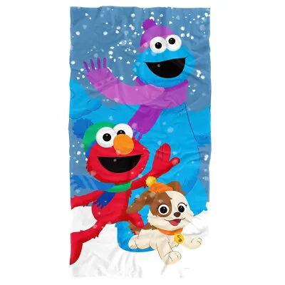 Sesame Street Elmo Cookie Monster Snow Run Kids Beach Towel 30 X60  • $37.50