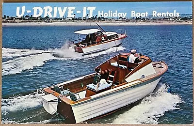 Escondido People Boating Rental U-Drive-It California Vintage Postcard C1960 • $10