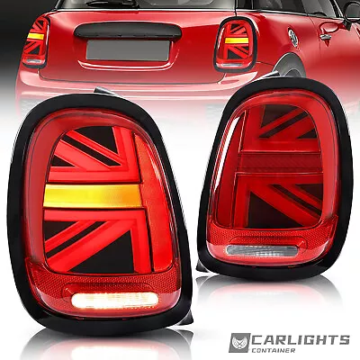 Red Led Tail Lights For 2014-22 Mini Cooper F55/56/57 Union Jack Rear Black Trim • $189.99