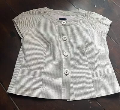 J. Crew Striped Seersucker Short Sleeve Blazer Jacket Size 8 • $10