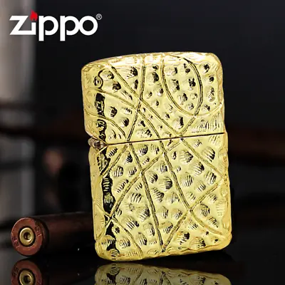 Gold Jacket Knife Cut Zippo Lighter Free Shipping AU • $115