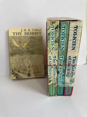 The Lord Of The Rings & The Hobbit 1974 Unwin Paperback Book Set J.R.R. Tolkien • $97.95