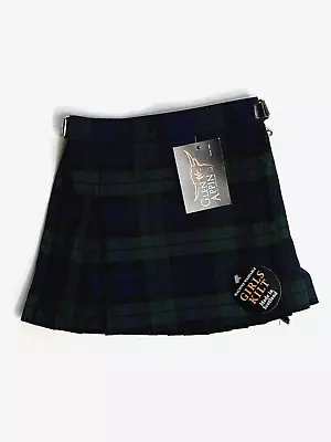 Glen Appin Of Scotland Girls Pleated Kilt Skirt Tartan Plaid Green Blue Size 2 Y • $19