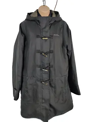 Womens Merrell Black Padded Opti Warm Coat Jacket Lined Hood Toggles Size Uk M • £34.99