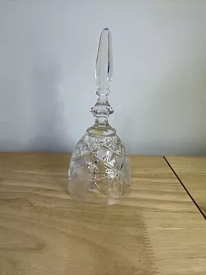 Vintage Clear Glass Crystal Bell Diamond Criss Cross And Floral • $9.99