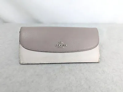 COACH Signature Slim Envelope Leather Wallet Purse Cardholder Beige Brown  • £15
