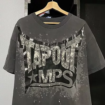 Y2K Tapout MPS UFC MMA T Shirt Skulls Grunge Size XL Faded • $50