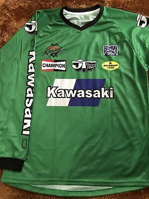 VINTAGE KAWASAKI MOTOCROSS JEFF WARD JERSEY TEAM Kx Sr  MX 250 480 500 AHRMA VMX • $66