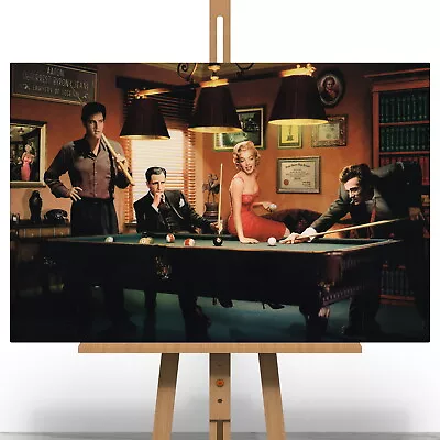 £9.99 • Buy Marilyn Monroe Elvis James Dean Canvas Print Picture Retro Wall Art Pool Table