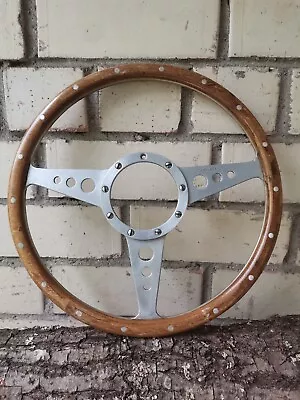 Vintage British Moto-Lita Wooden Steering Wheel 35 Cm • $260