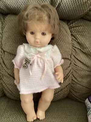 Vintage 40/15 ZAPF PUPPEN Creation 15  BABY DOLL  Brown Hair  Eyes Vinyl GUC • $19.99