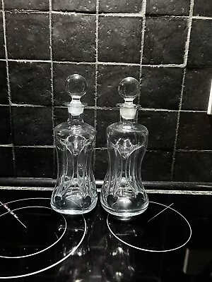 PAIR OF DECANTERS .CLEAR HOLMEGAARD VINTAGE “Glug Glug”-  DESIGNED BY JACOB BANG • £30