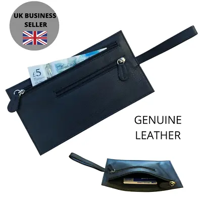 Black Genuine Soft Leather Security Wallet Pouch With Belt Loop By Love EMVY • £13.99