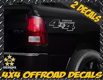 TEXAS 4x4 Off Road Truck Bed Decals SILVER For Ford Chevy Toyota GMC Dodge Ram • $14.50