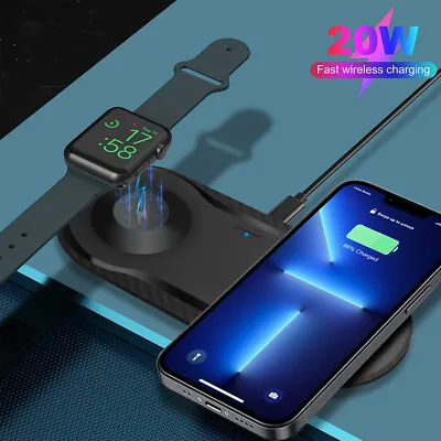 $28.99 • Buy PDKUAI 2in1 20W Wireless Charger Fast Charging Mat For Apple Watch IPhone 14 13