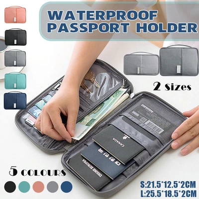 $13.66 • Buy Waterproof Passport Holder Travel Document Wallet RFID Bag Family Case Organizer