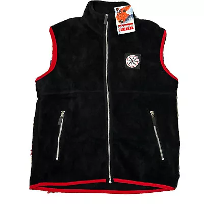 Vintage 90’s Marlboro Vest Unisex Small Compass Patch Full ZIP Fleece Black Red • $25