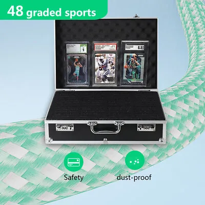 48 Slots Graded Card Storage Case Large Size Trading Card Divider Box 4 Rows • £49.22