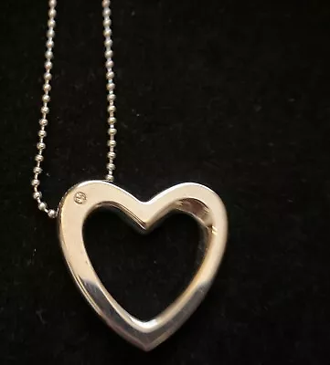 Morellato Silver Tone Necklace Stainless Steel And Heart With Crystal  Lot 14H • £3