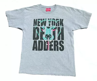 MISHKA NYC MNWKA New York Death Adders Bear Gray Workaholics Shirt - Mens Large • $19.99