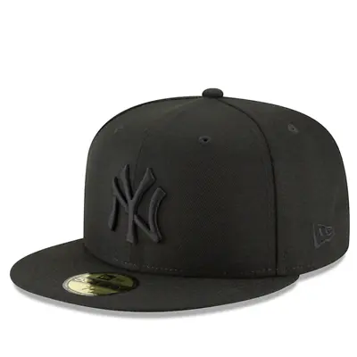 $35.99 • Buy MLB New York Yankees NY 59FIFTY 5950 Men's Fitted New Era Hat Cap All Black